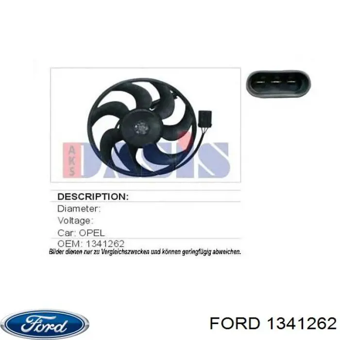 1341262 Ford ventilador (rodete +motor refrigeración del motor con electromotor completo)