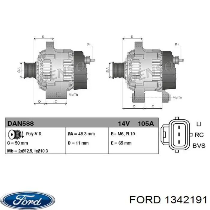 1342191 Ford alternador