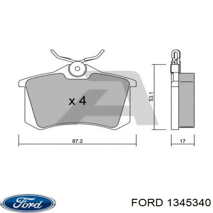 Comprar 1345340 Ford Pastillas de freno traseras