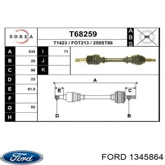 Comprar RMXS4W3B437DB Ford Semieje delantero izquierdo