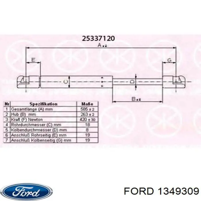 Comprar 1349309 Ford Amortiguador de puerta trasera