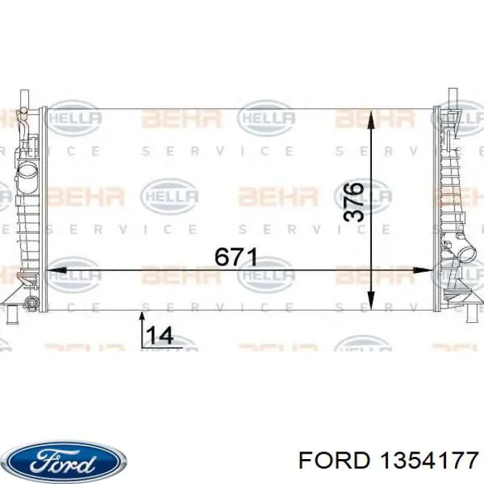 Radiador de água Ford 1354177