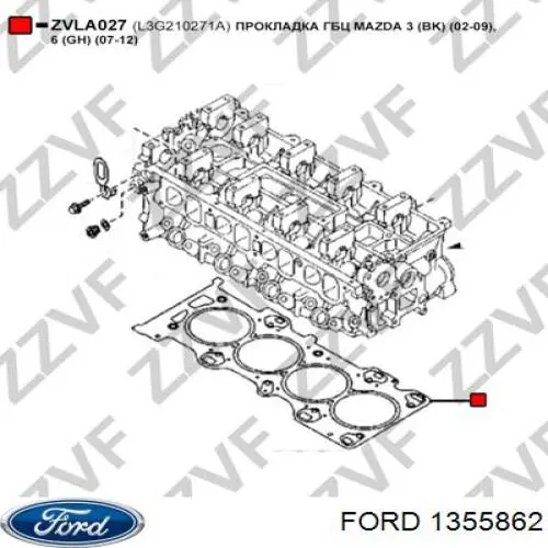 1355862 Ford junta de culata