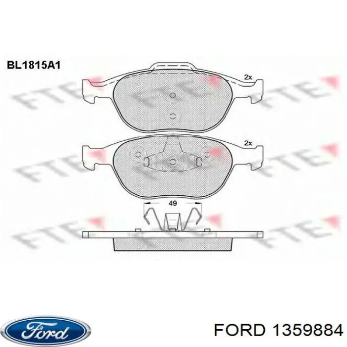 Pastillas de freno delanteras Ford 1359884