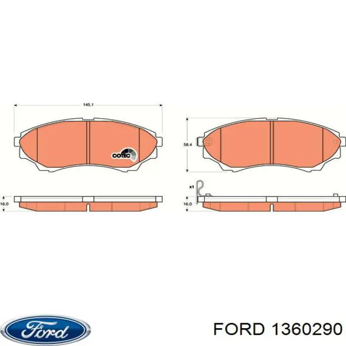Pastillas freno delanteras Ford 1360290 precio, desde 23,76 EUR