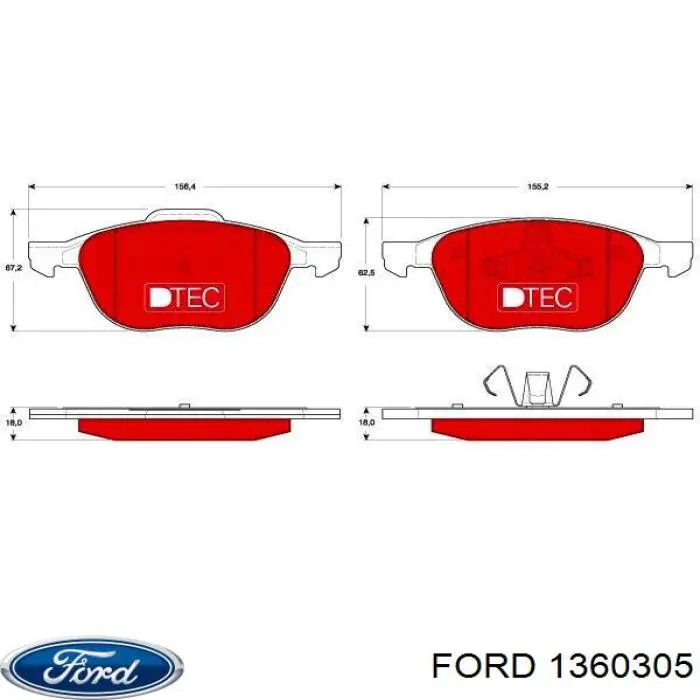 Comprar 1360305 Ford Pastillas delanteras de freno
