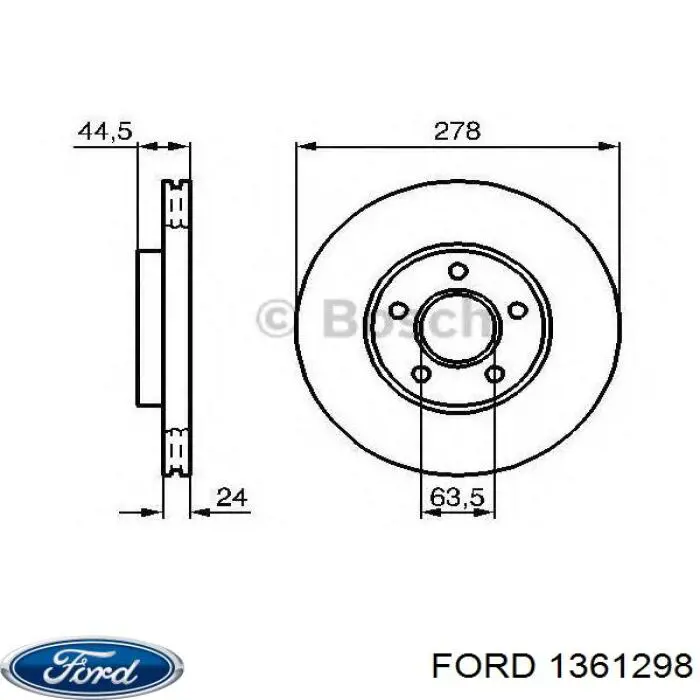 Comprar 1361298 Ford Freno de disco delantero