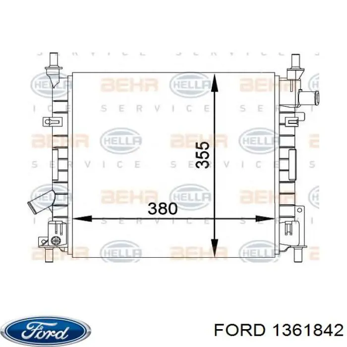 1S5H8005CB Ford radiador refrigeración del motor