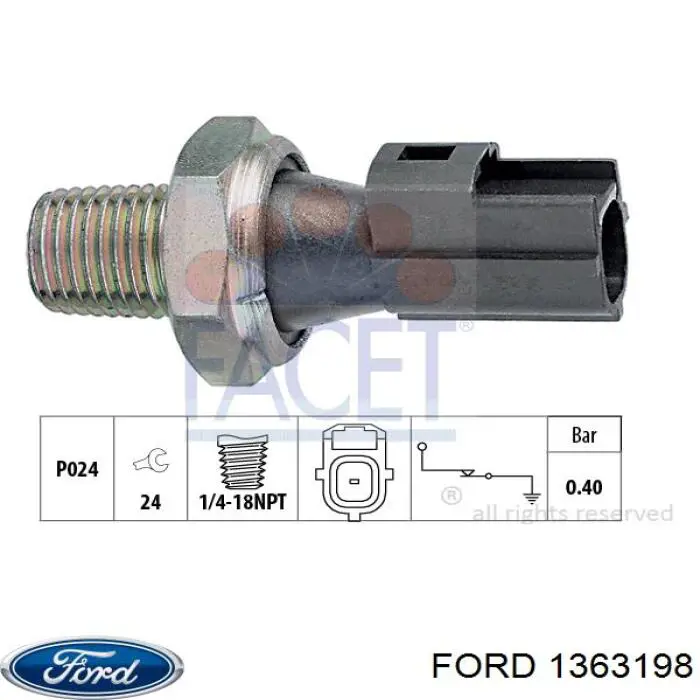 Indicador, presión del aceite Jaguar X-type CF1