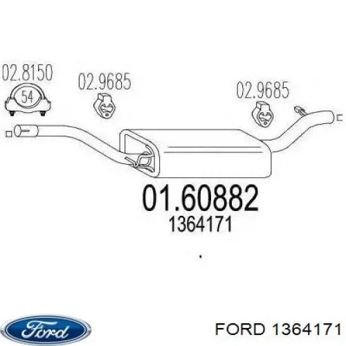 Comprar 1364171 Ford Silenciador central