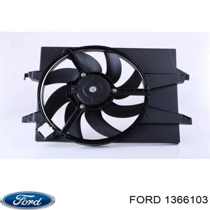 1366103 Ford difusor de radiador, ventilador de refrigeración, condensador del aire acondicionado, completo con motor y rodete