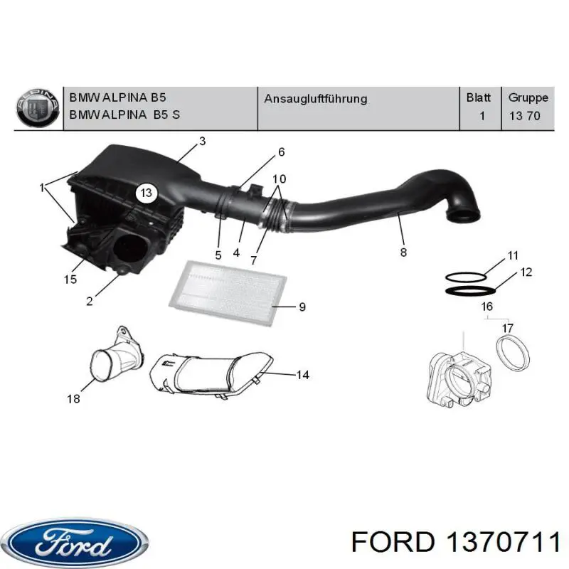 1370711 Ford manguera de alta presion de direccion, hidráulica