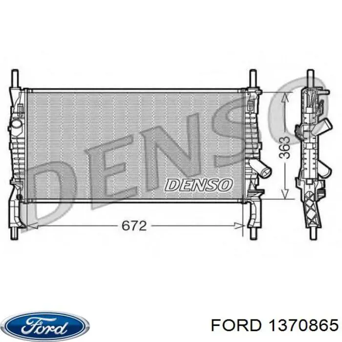 1370865 Ford radiador refrigeración del motor