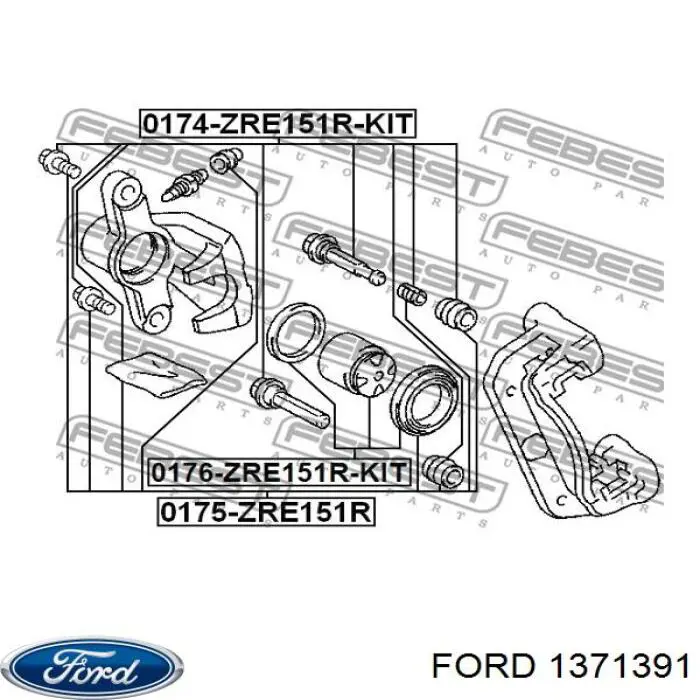 Comprar 1371391 Ford Juego de reparación, pinza de freno trasero