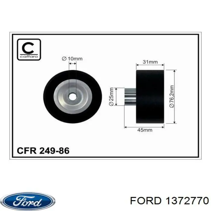 1372770 Ford polea tensora correa poli v