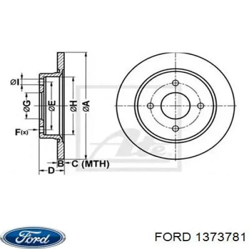 Disco de freno trasero Ford Sierra 1 GBC