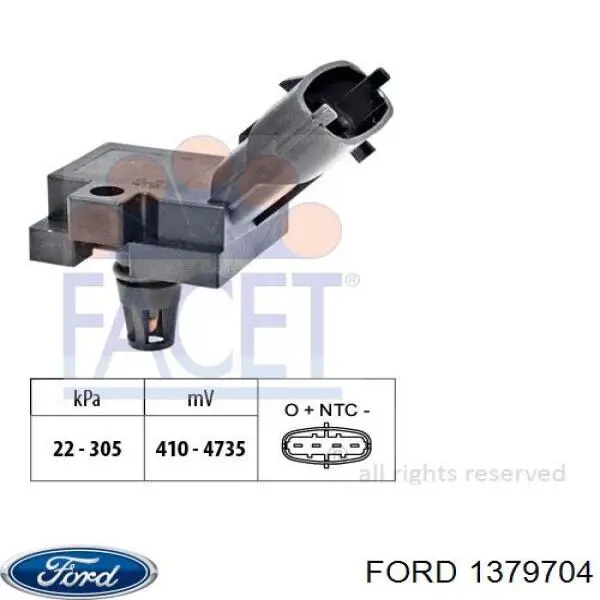 1379704 Ford sensor de presion del colector de admision