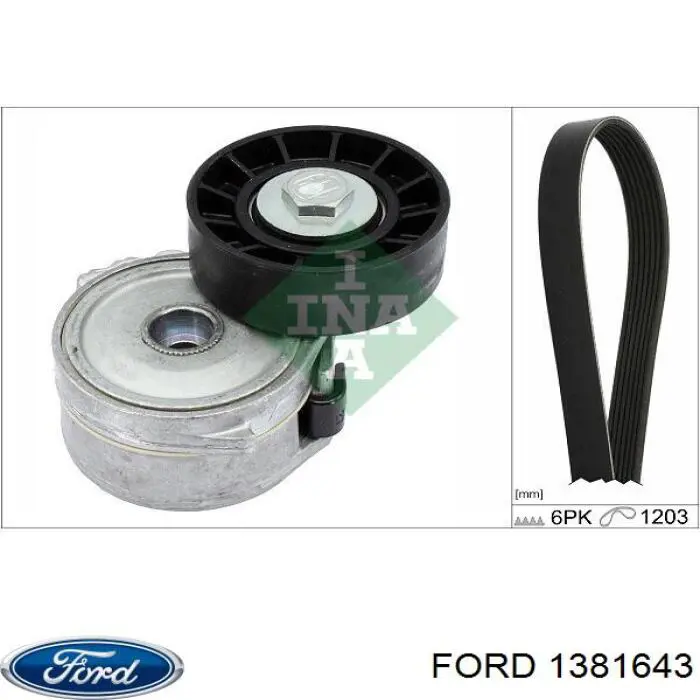Correa de alternador 1381643 Ford