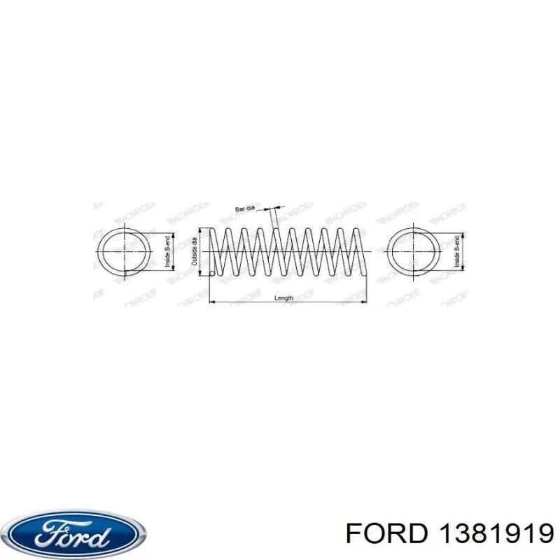 1381919 Ford muelle de suspensión eje trasero