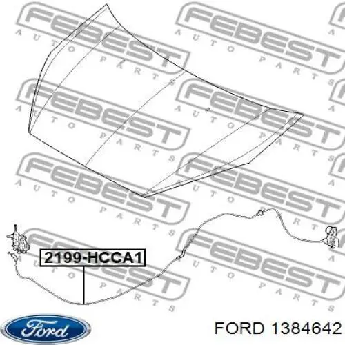 Cable de apertura de capó del motor para Ford Galaxy (WA6)