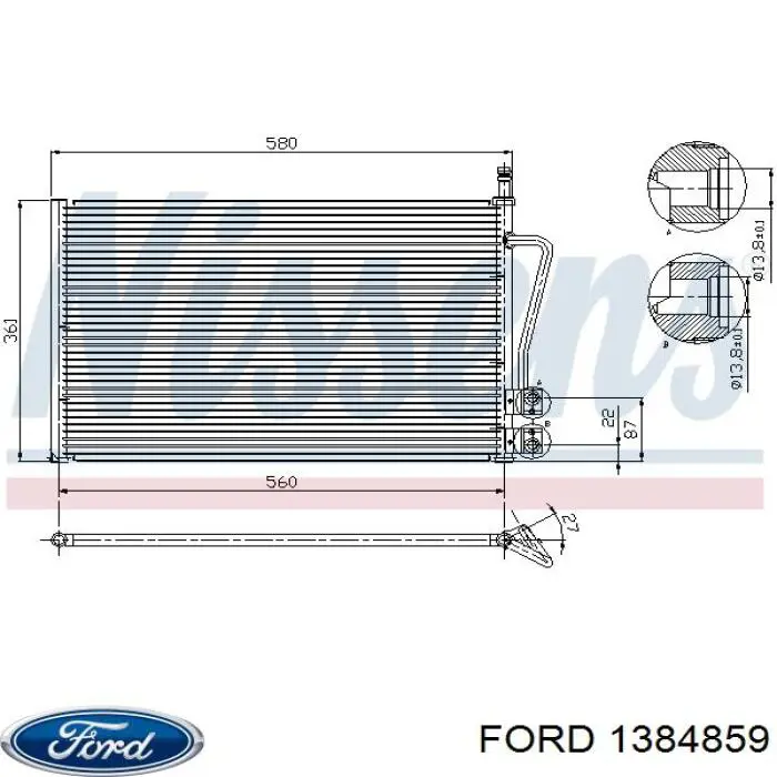 Aire acondicionado capacitor Ford 1384859 precio, desde 62,25 EUR