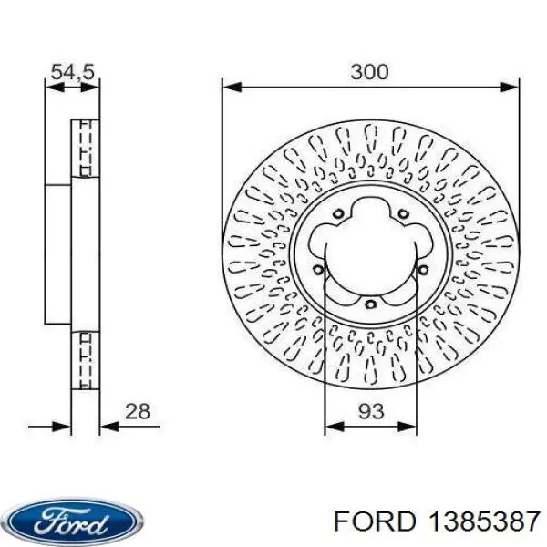 1385387 Ford disco de freno delantero
