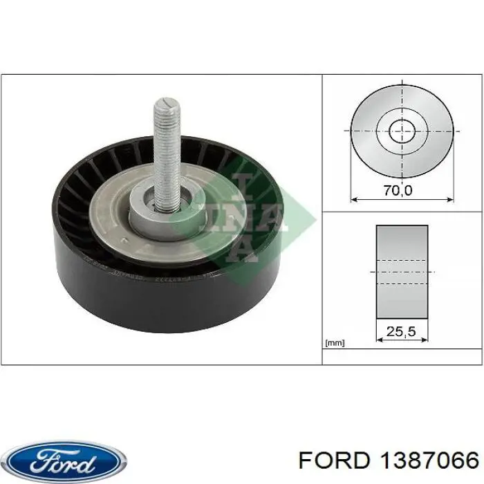 Comprar 1387066 Ford Polea inversión/guía, correa poli V