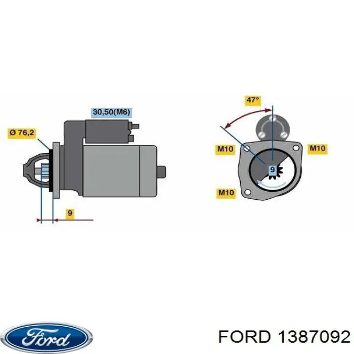 1387092 Ford motor de arranque