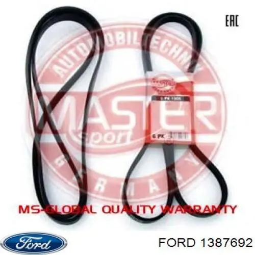 Correa de alternador 1387692 Ford