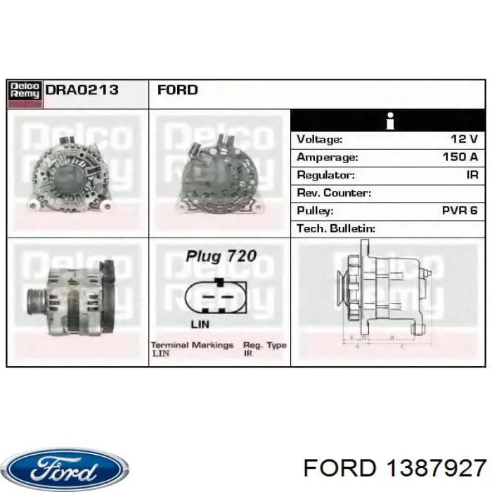 1387927 Ford alternador