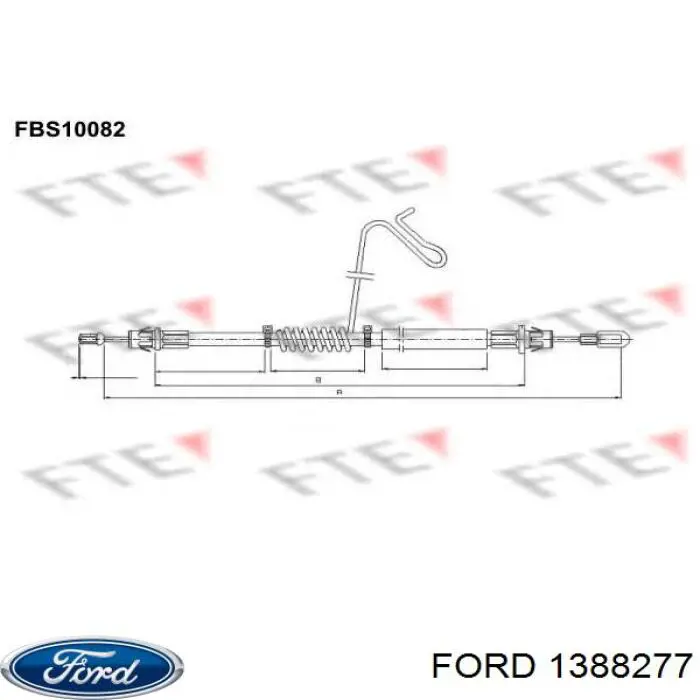 1388277 Ford cable de freno de mano trasero derecho