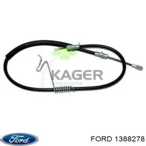 1388278 Ford cable de freno de mano trasero derecho