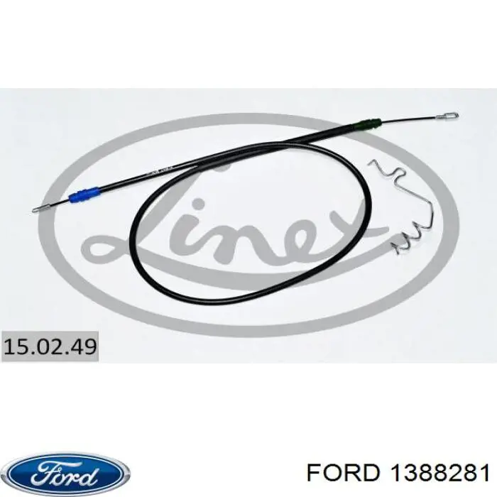 1388281 Ford cable de freno de mano trasero izquierdo