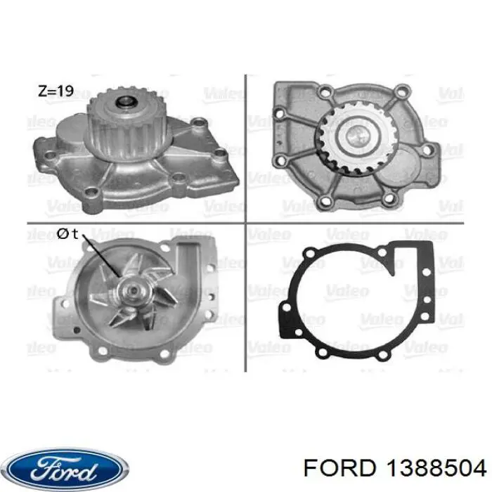 Bomba de agua 1388504 Ford