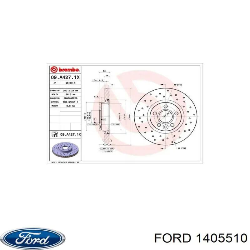 Disco de freno delantero Ford 1405510