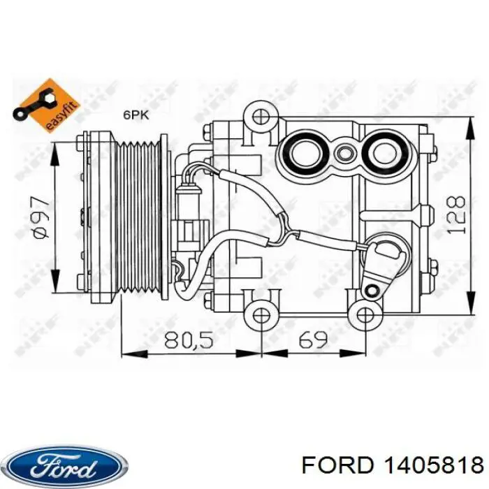 1405818 Ford compresor de aire acondicionado