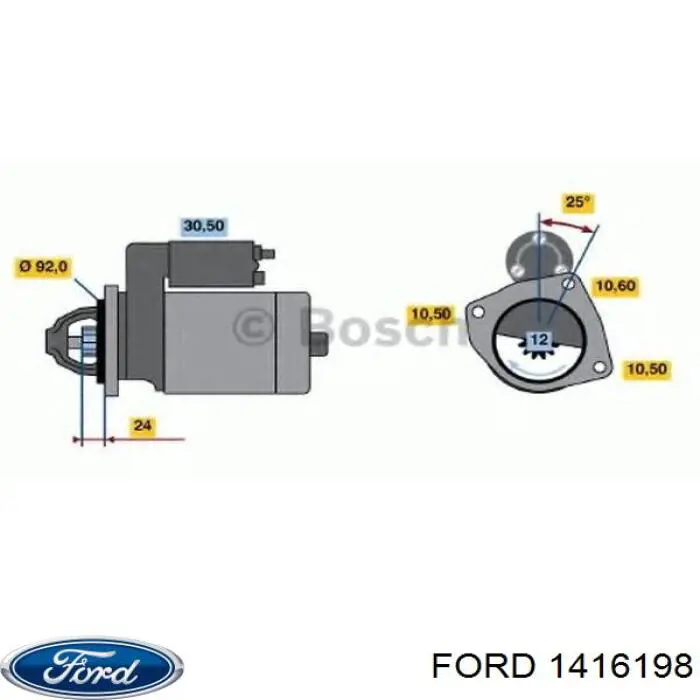 1416198 Ford motor de arranque