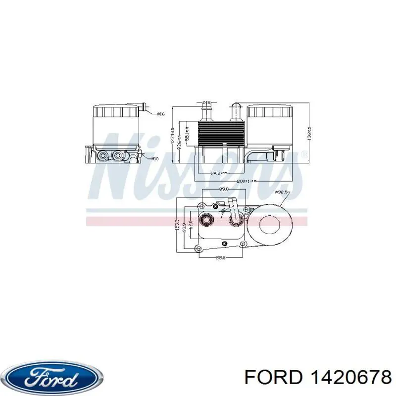 1420678 Ford radiador de aceite, bajo de filtro
