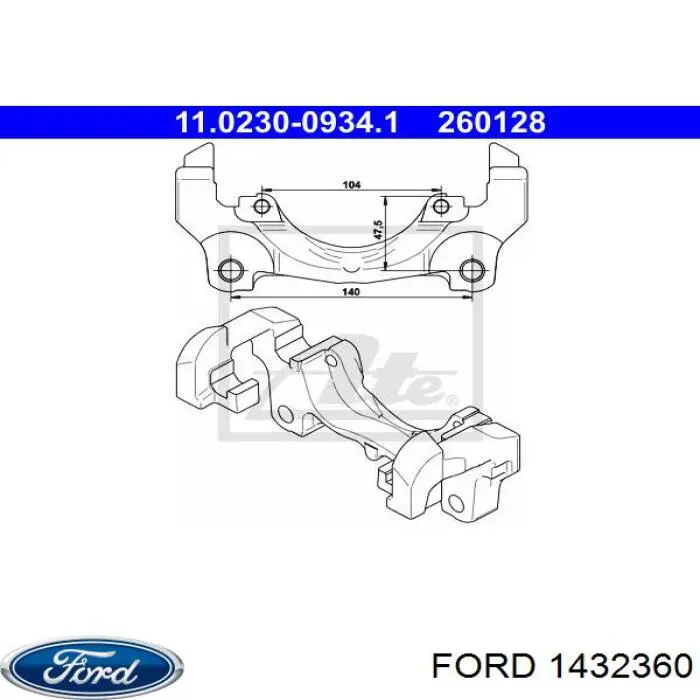 Comprar 1432360 Ford Soporte de la pinza de freno delantera