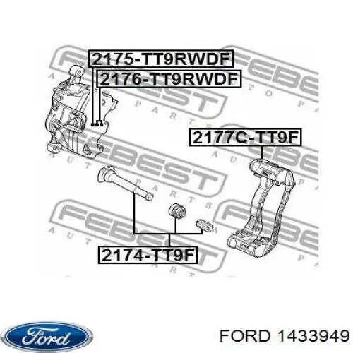 1433949 Ford soporte, pinza de freno delantera