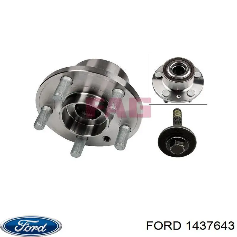 Buje de rueda delantero 1437643 Ford