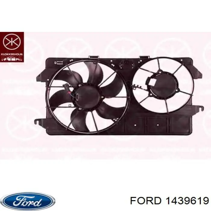 1439619 Ford difusor de radiador, ventilador de refrigeración, condensador del aire acondicionado, completo con motor y rodete