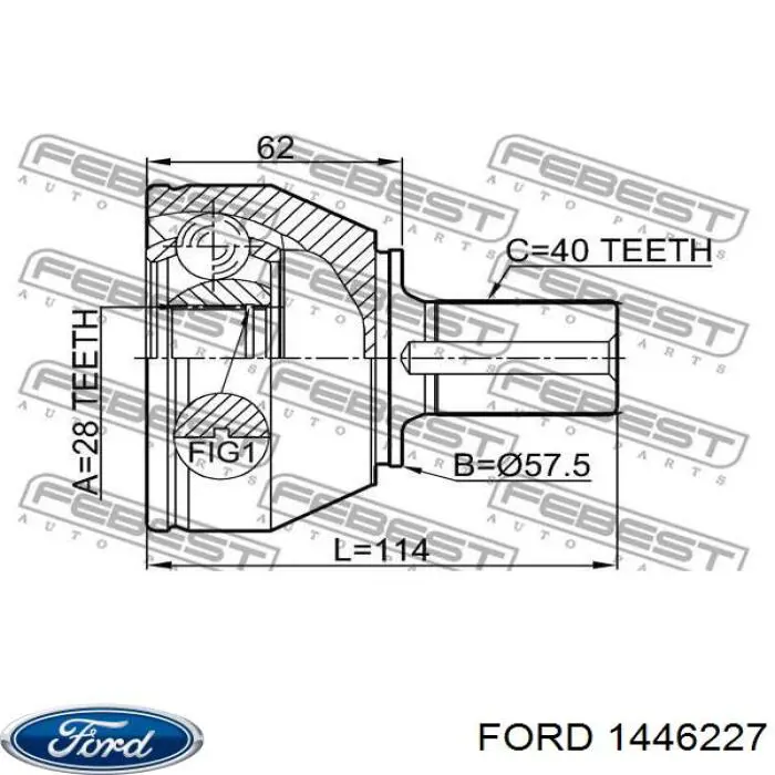 Junta homocinética exterior delantera Ford 1446227 precio, desde 34,53 EUR