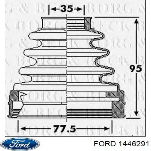 1446291 Ford fuelle, árbol de transmisión delantero interior