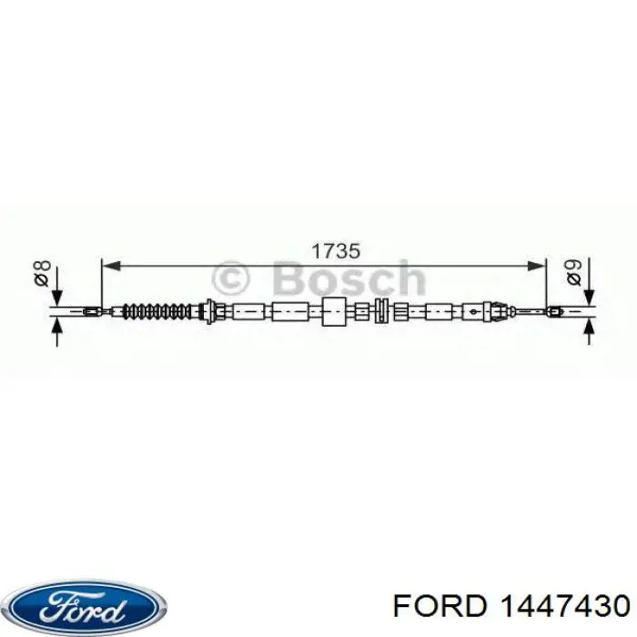 1447430 Ford cable de freno de mano trasero derecho/izquierdo