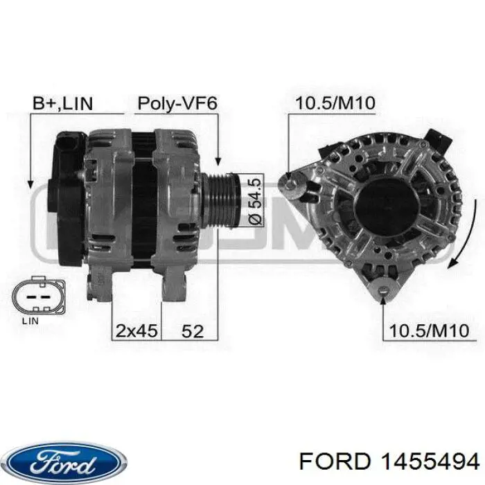 1455494 Ford alternador