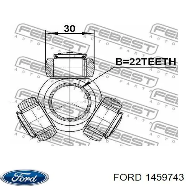 1459743 Ford árbol de transmisión delantero izquierdo