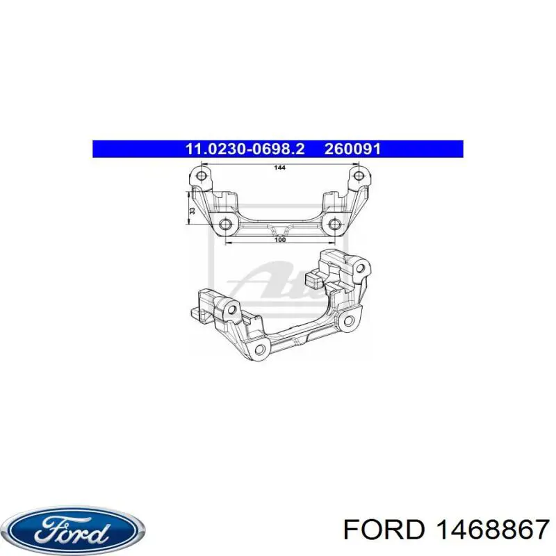 Soporte de la pinza de freno trasera 11023006982 ATE