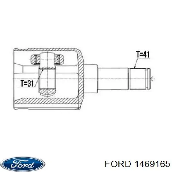 1469165 Ford árbol de transmisión delantero derecho