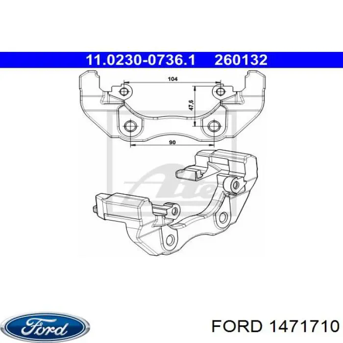 Soporte de la pinza de freno delantera Ford 1471710 precio, desde 35,45 EUR